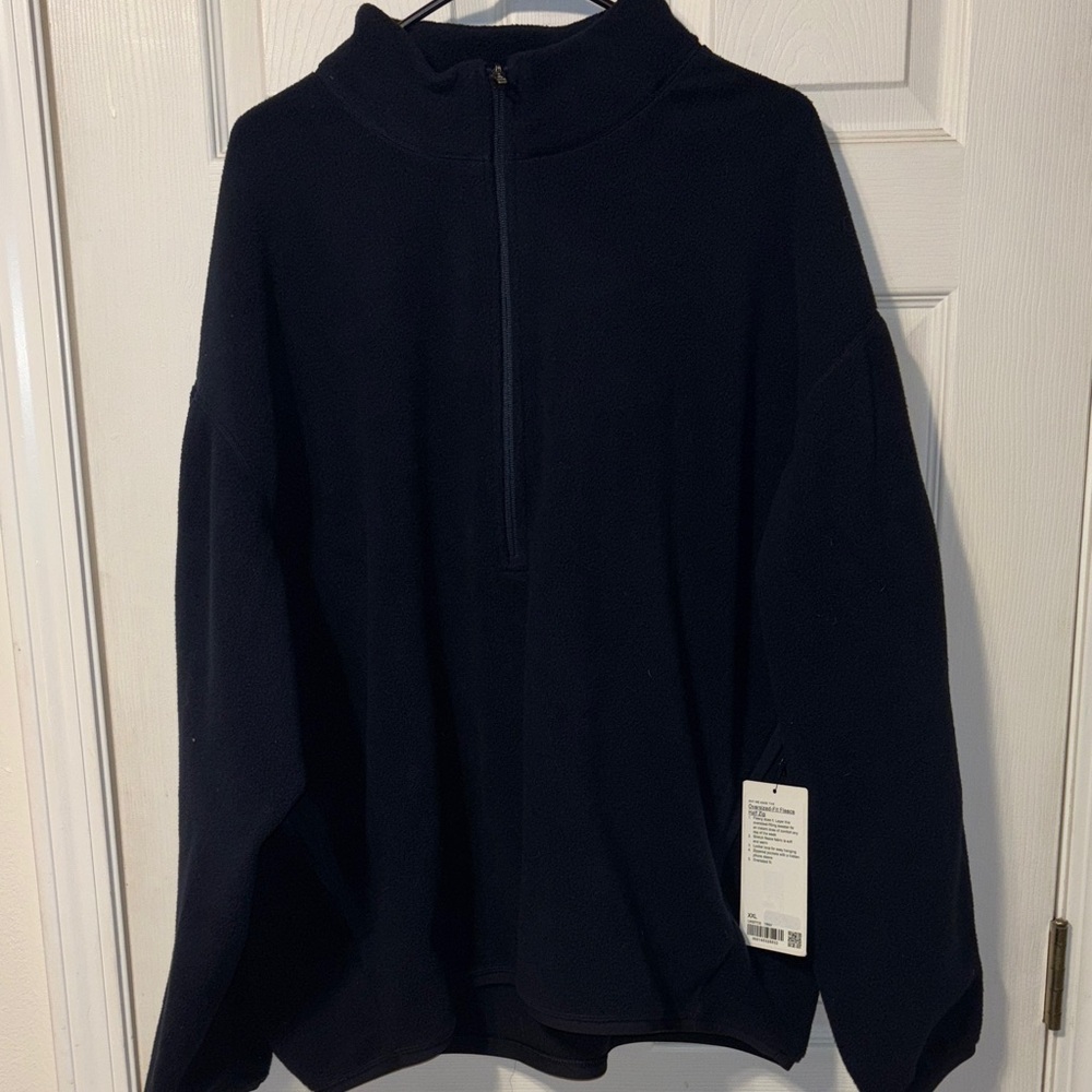 NWT- Lululemon athletica Navy Quarter-Zip Sweatshirt (XXL)